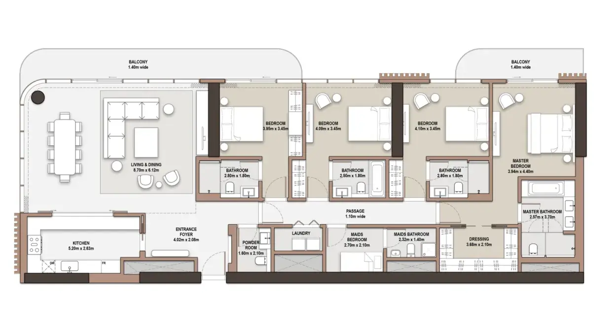 4 Bedrooms apartments - The Edit at d3