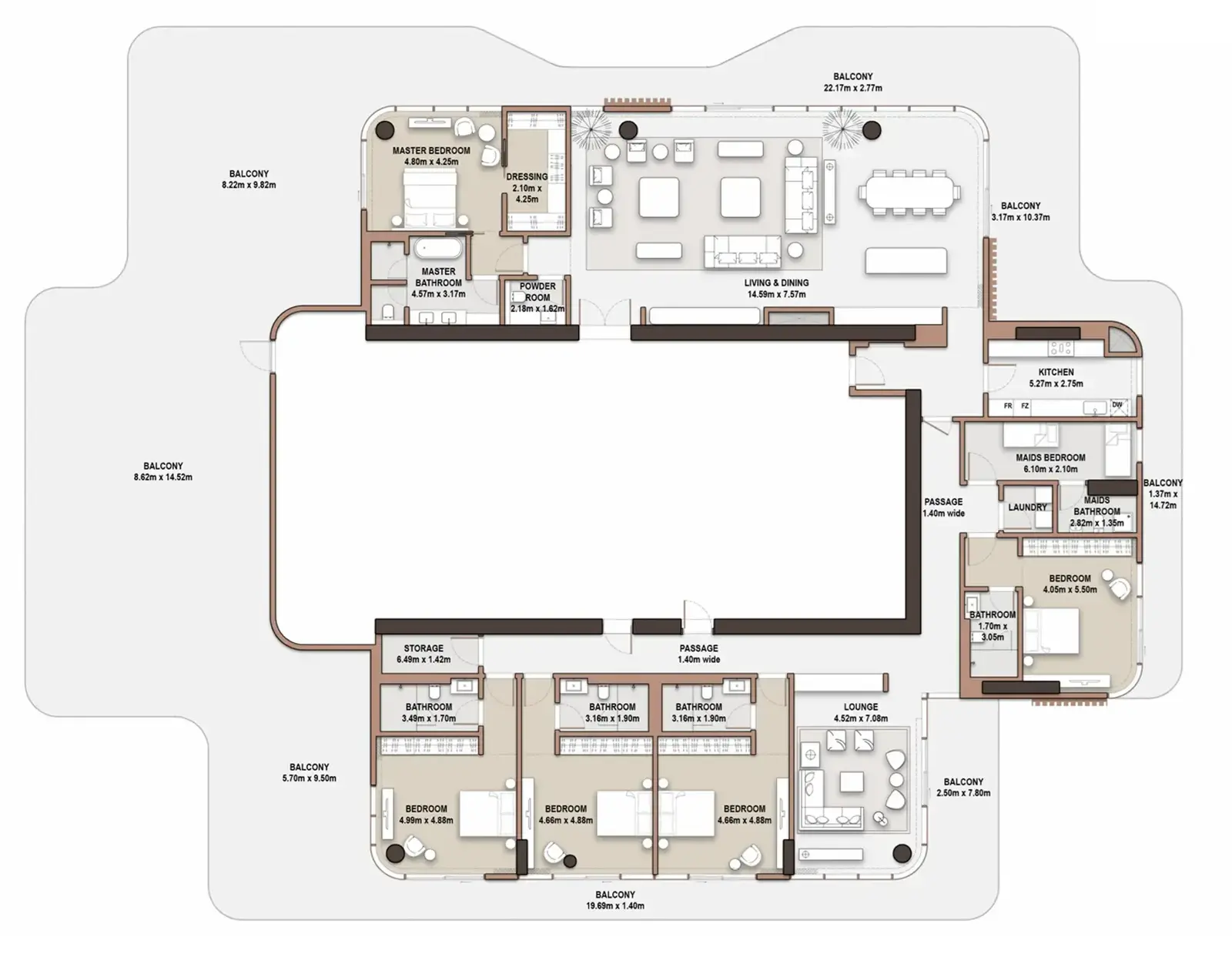 5 Bedrooms penthouse - The Edit at d3