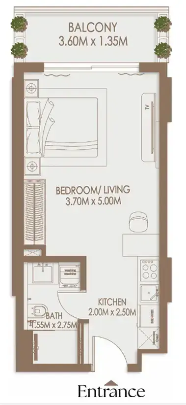 Studio apartments - Veona by Gutti floor plan