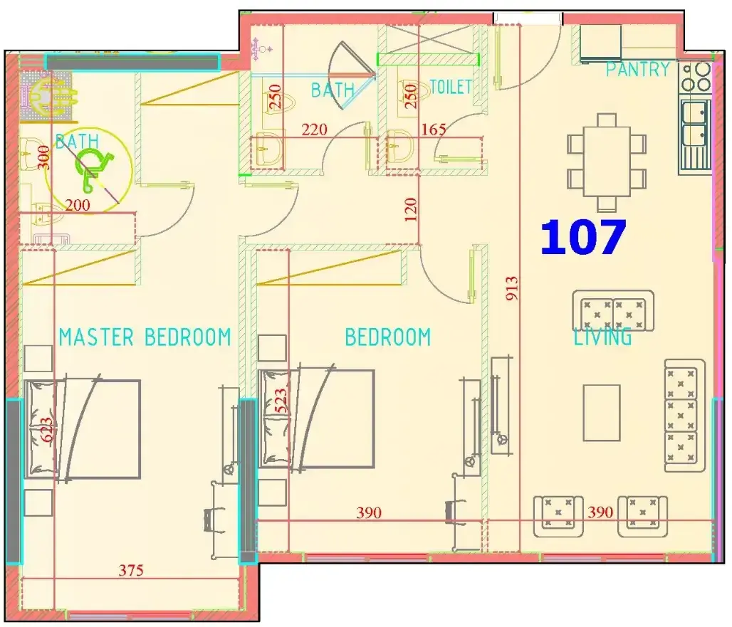 2 Bedrooms apartments - Carmel Residence