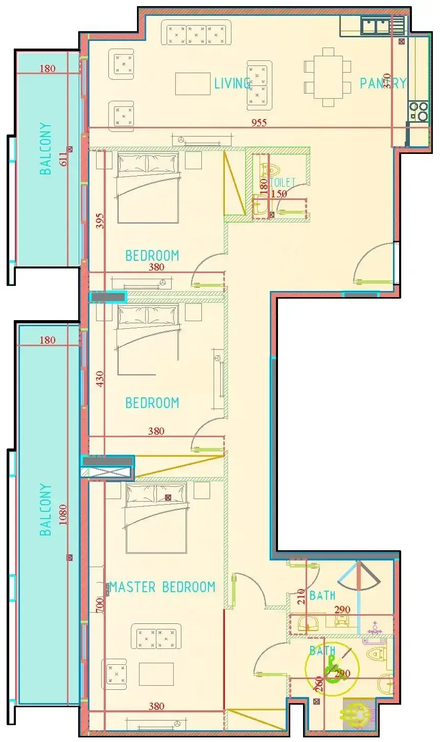 3 Bedrooms apartments - Carmel Residence