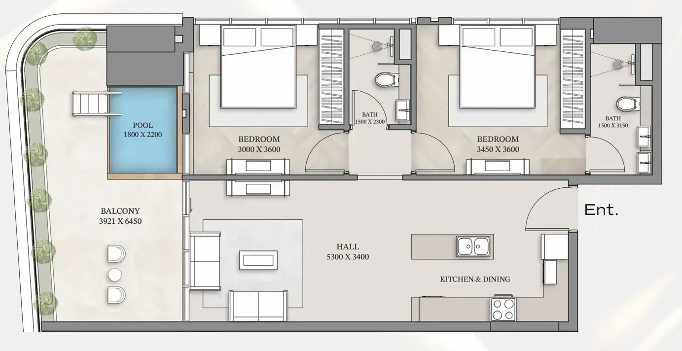 2 Bedrooms apartments - Empire Gardens