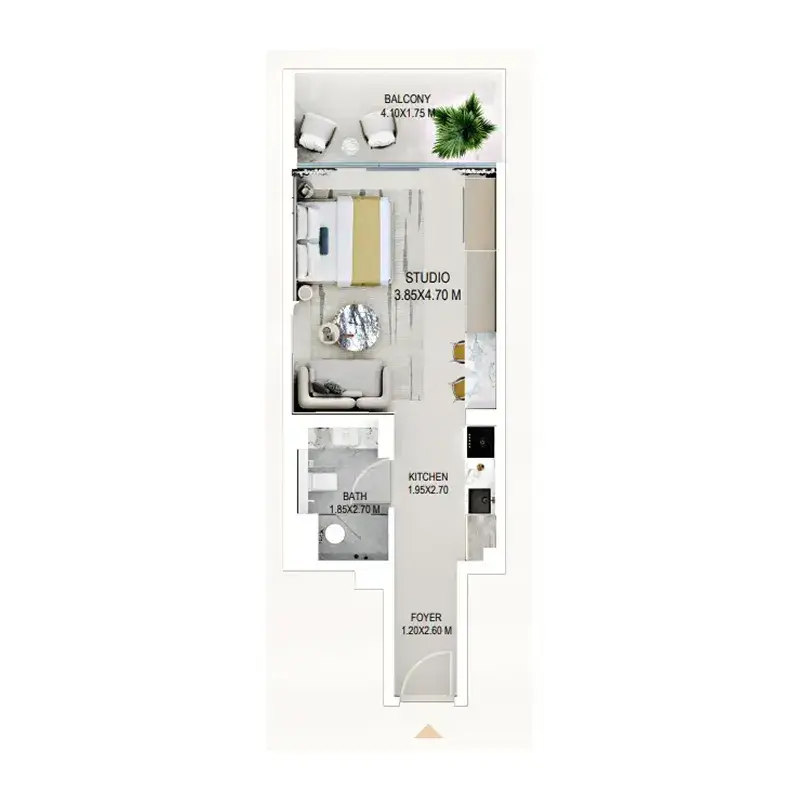 Studio apartments - Rabdan Gardens floor plan