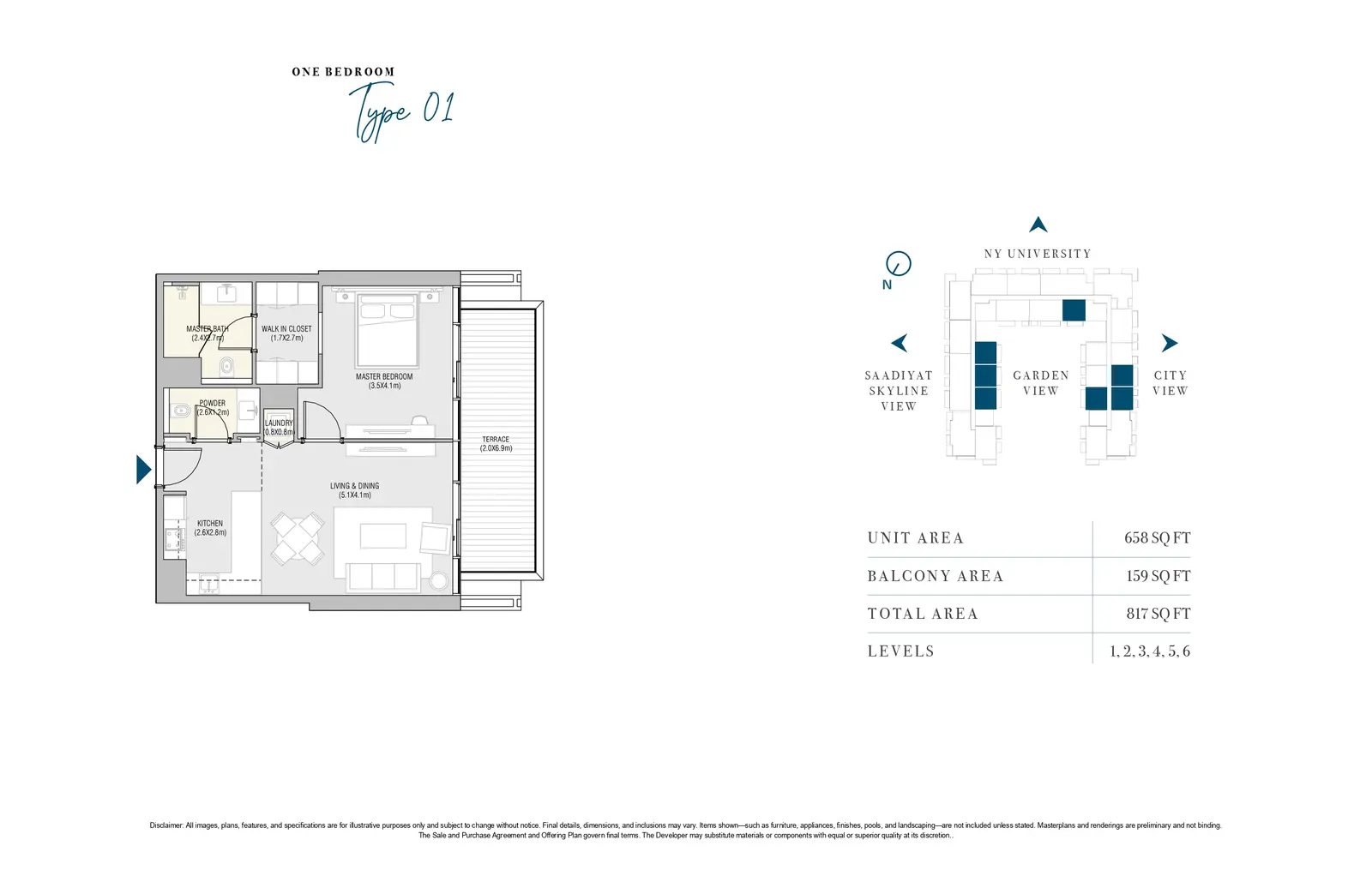 1 Bedroom - Type 1 floor plan