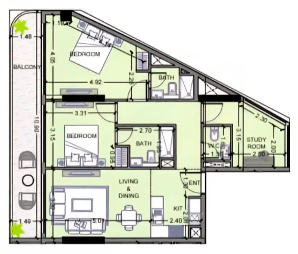 2 Bedrooms apartments - Celesto 2