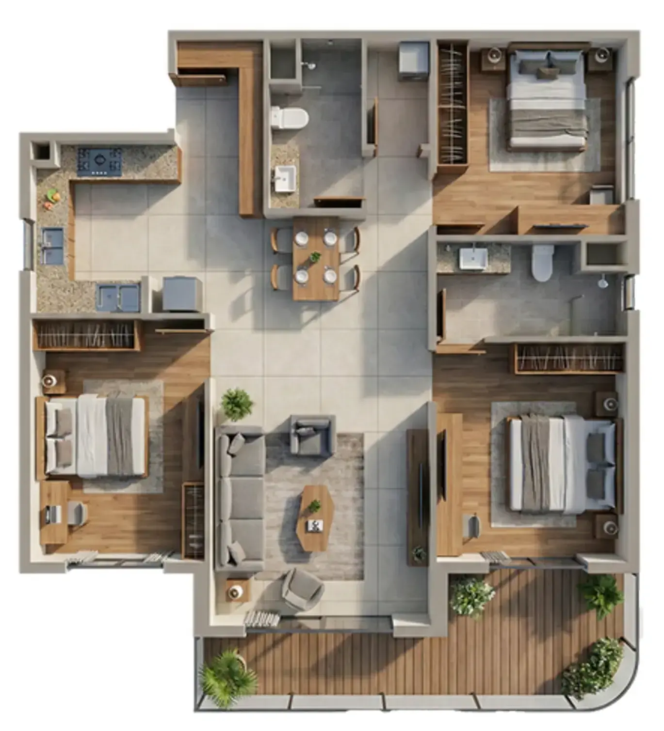 3 Bedrooms apartments - Dreamlife Residences