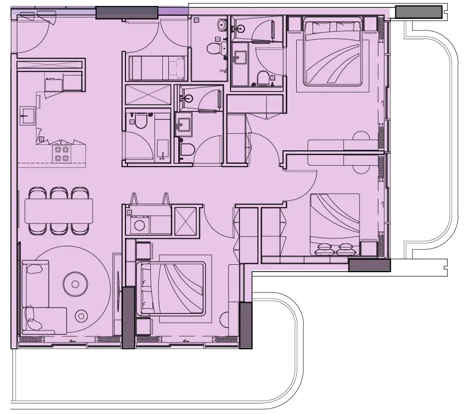 3 Bedrooms apartments - Le Blanc