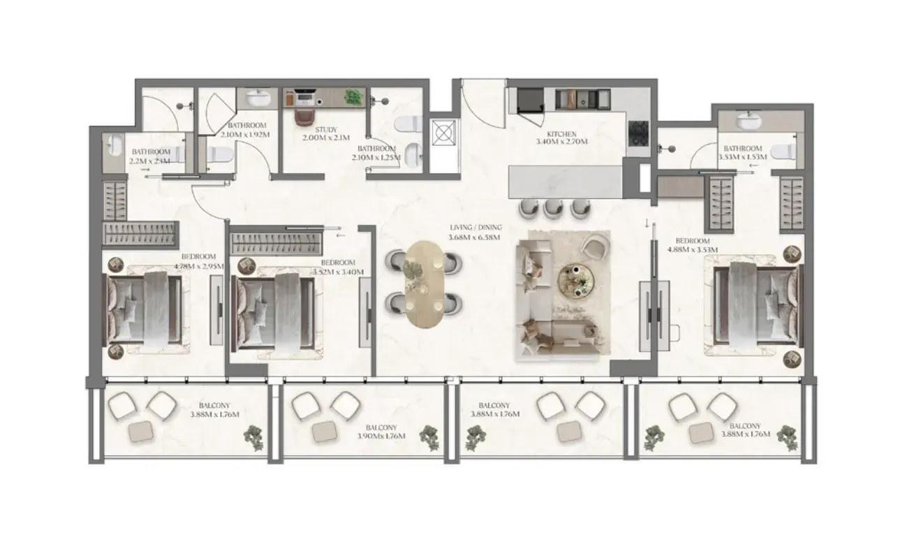 3 Bedrooms apartments - The Collection at Taiyo