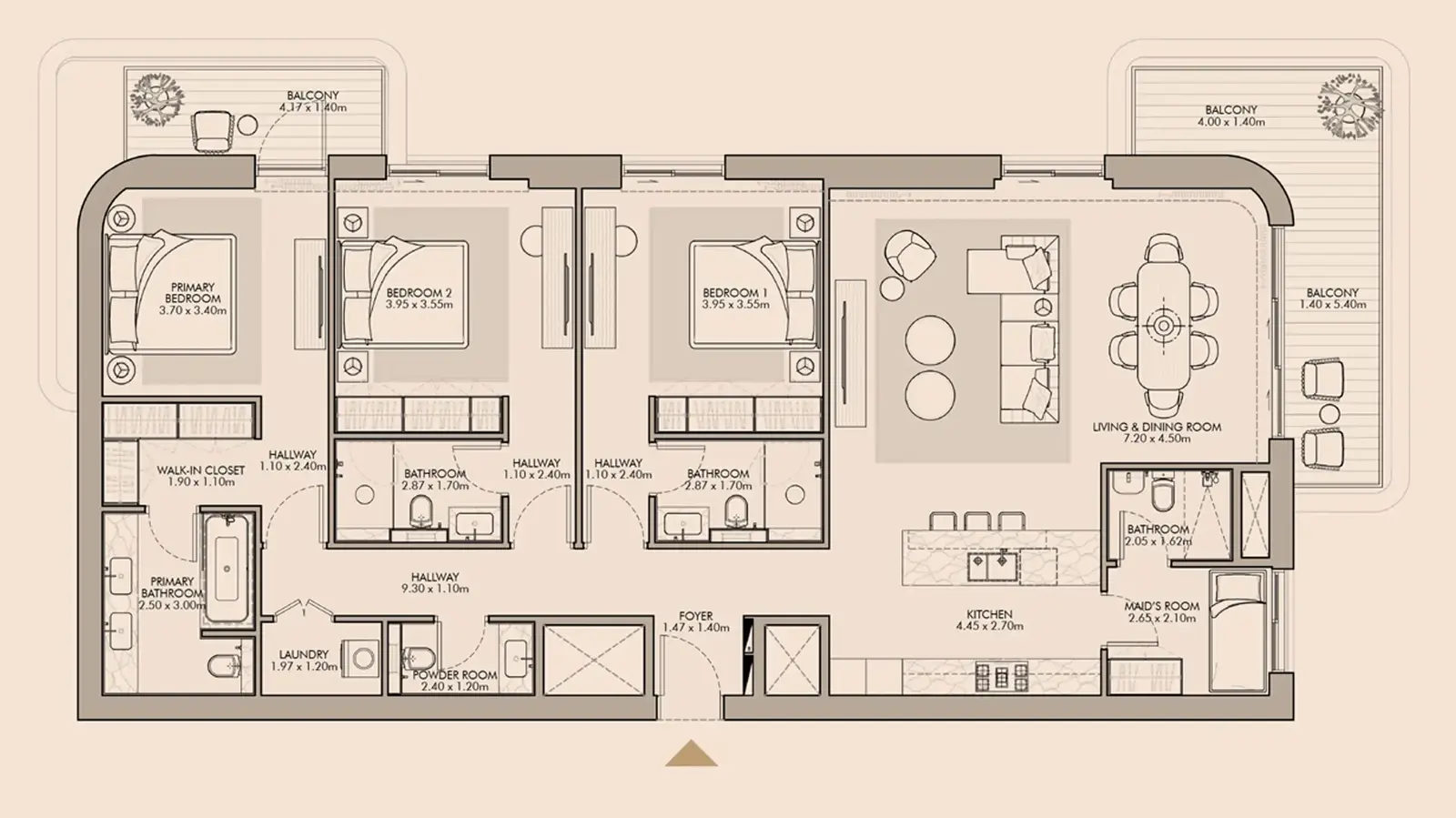 3 Bedrooms apartments - Nourelle