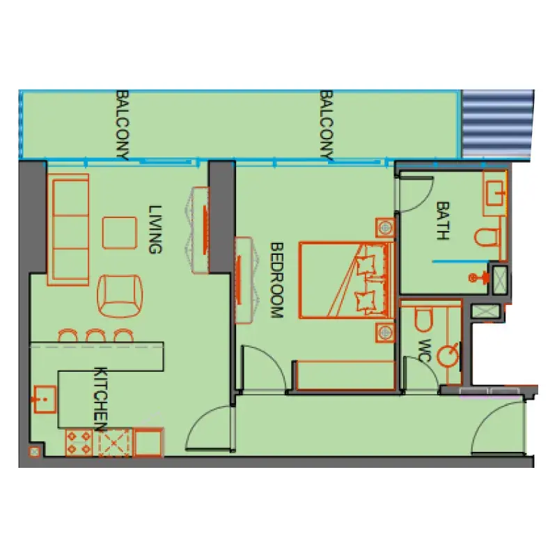 1 Bedroom apartments - SkyGate Tower