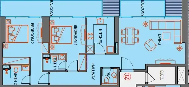 2 Bedrooms apartments - SkyGate Tower
