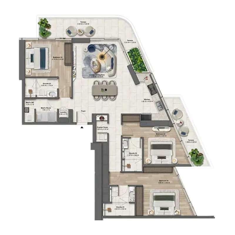 3 Bedrooms apartments - Soulever by Beyond