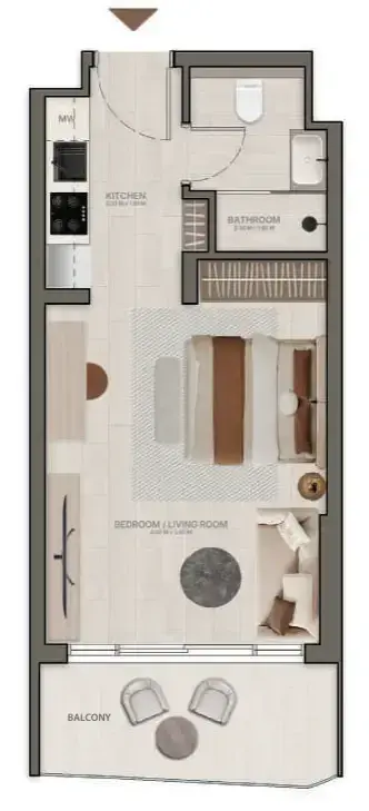 Studio apartments - Stax floor plan