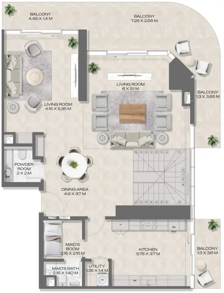 3 Bedrooms duplex - DWTN Residences