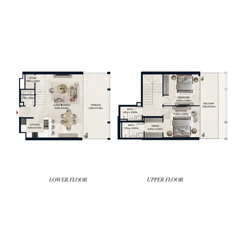2 Bedrooms apartments - Norah Residence