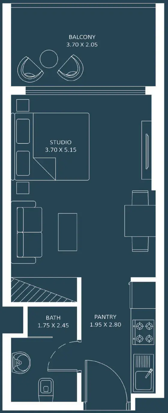 Studio apartments - Oasiz 2 floor plan