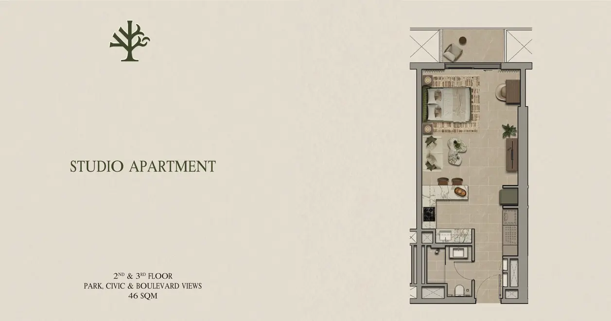 Studio Apartment floor plan