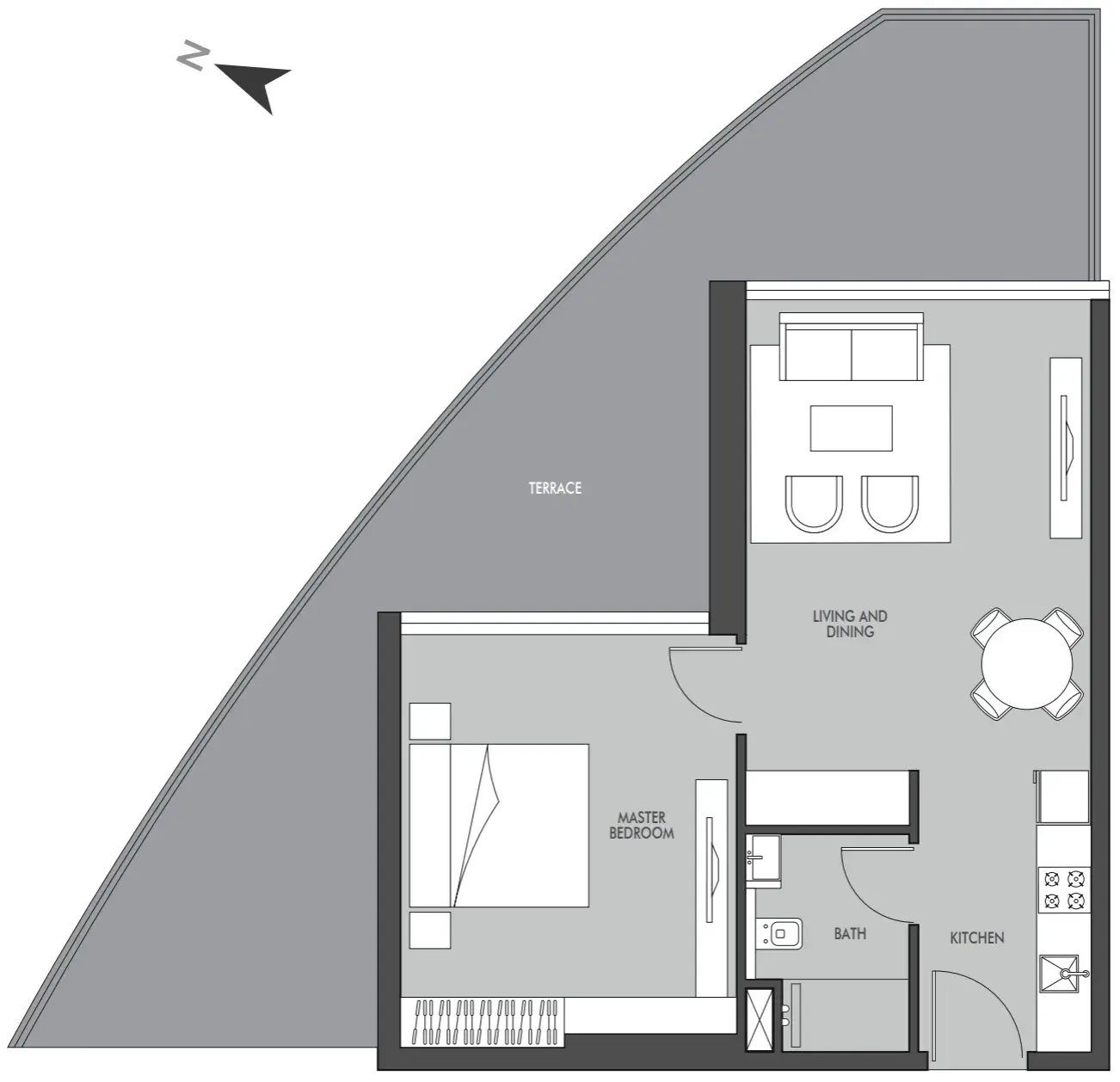 1 Bedroom apartments - Golf Place floor plan