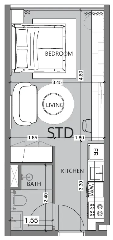 Studio apartments - Al Haseen Residences 6 floor plan