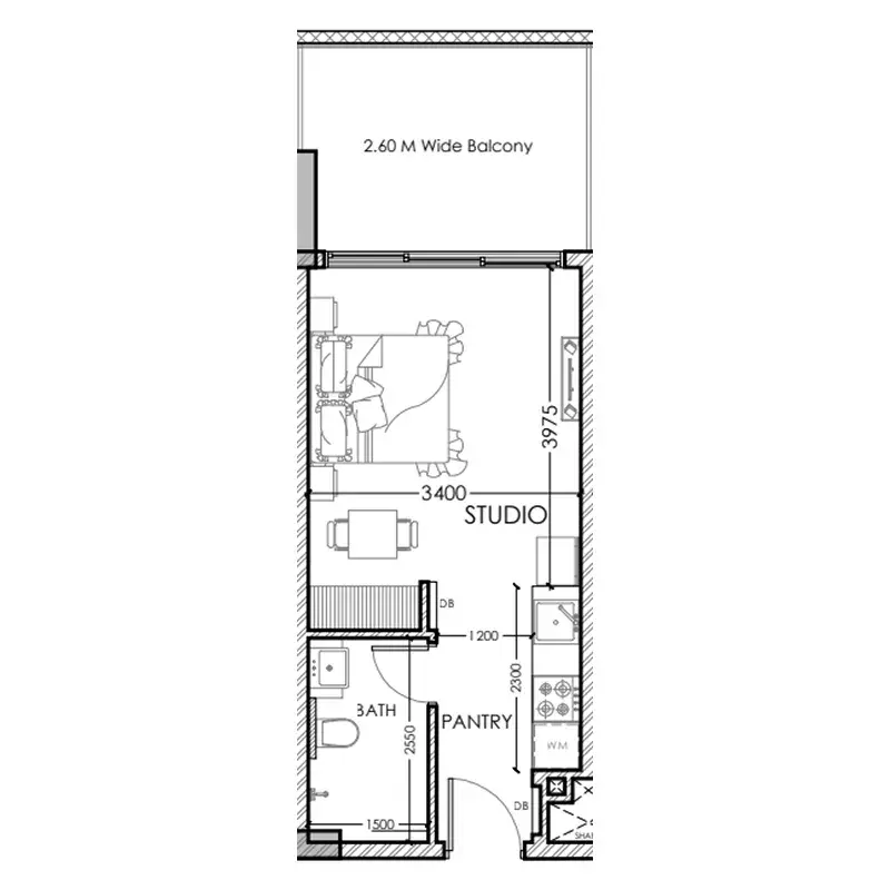 Studio apartments - Al Haseen Residences 5 floor plan