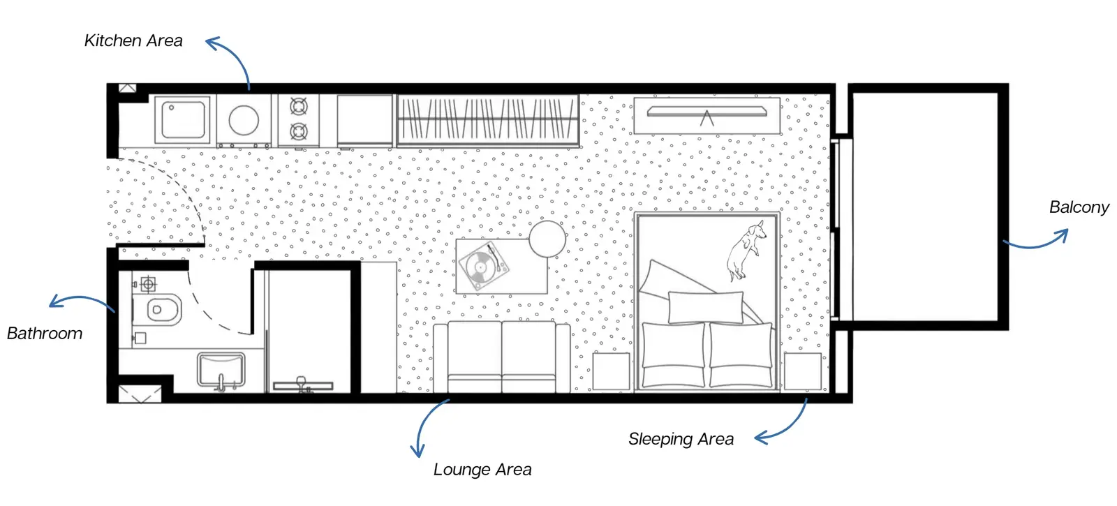Studio apartments - MetroPoint floor plan
