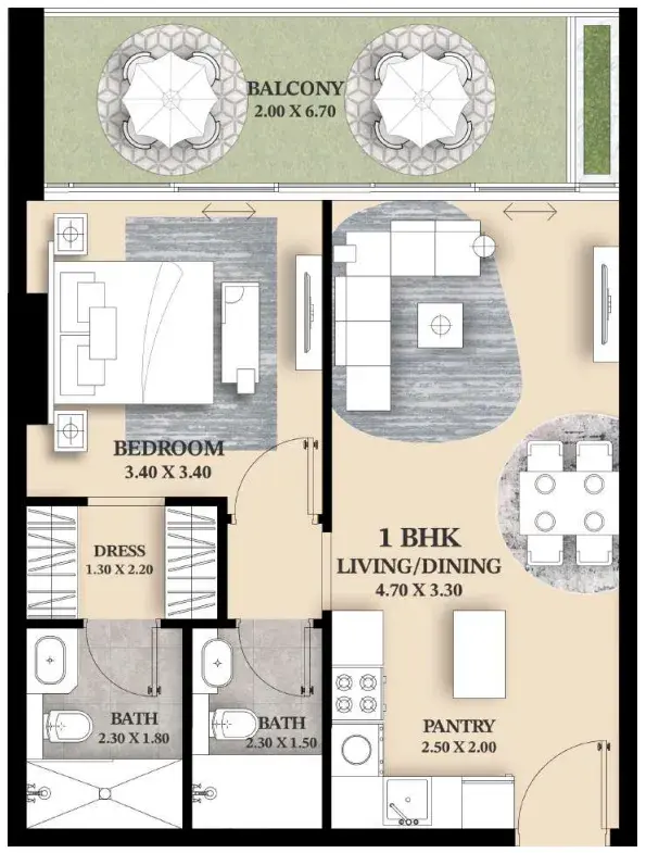 1 Bedroom apartments - Ventana Residences
