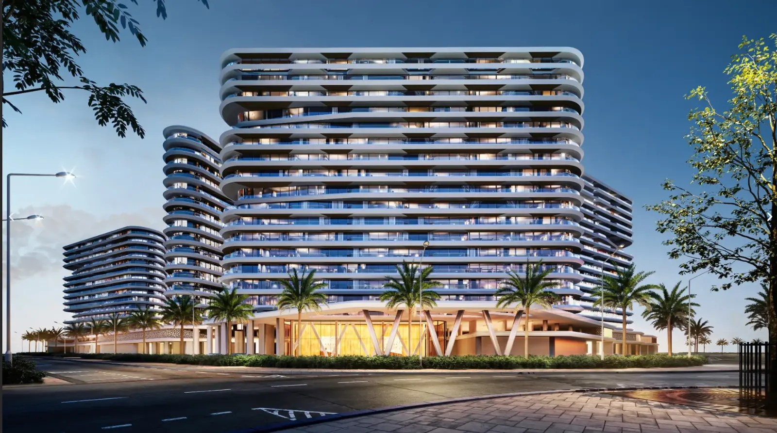 Sea La Vie Abu Dhabi Yas Bay exterior view featuring luxury residential development and landscaped podium areas.