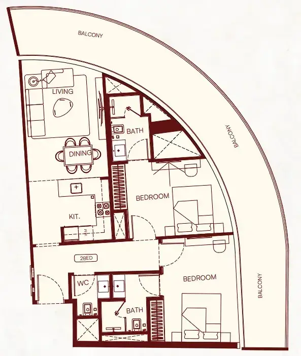 2 Bedrooms apartments - Binghatti Skyflame