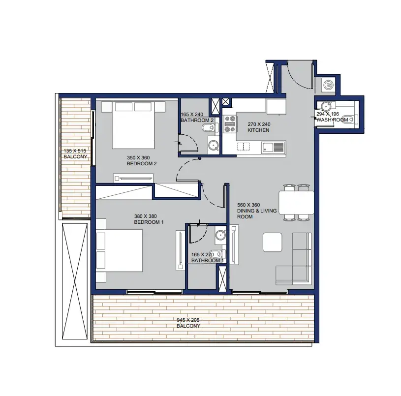 2 Bedrooms apartments - Garnet by Siroya