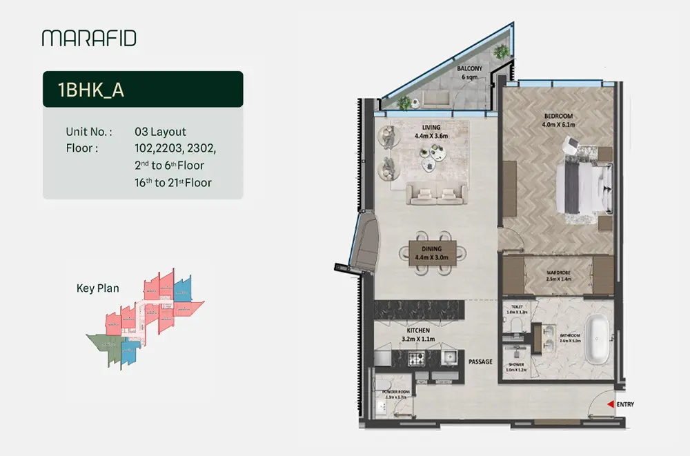 1 Bedroom Apartment floor plan