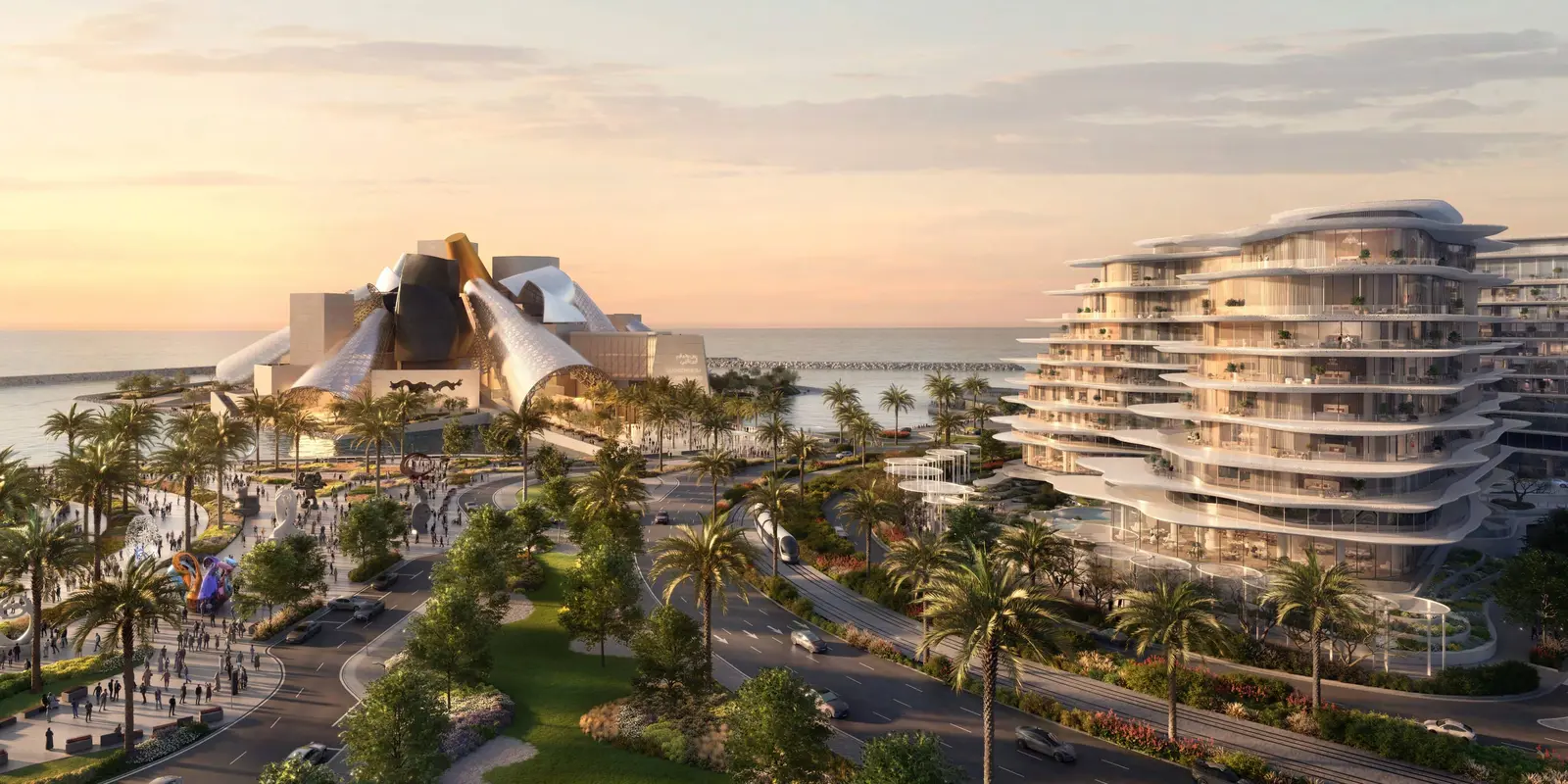Sky villa terrace at Baccarat Residences Saadiyat Island Abu Dhabi showcasing expansive outdoor living with breathtaking Zayed National Museum views..jpg