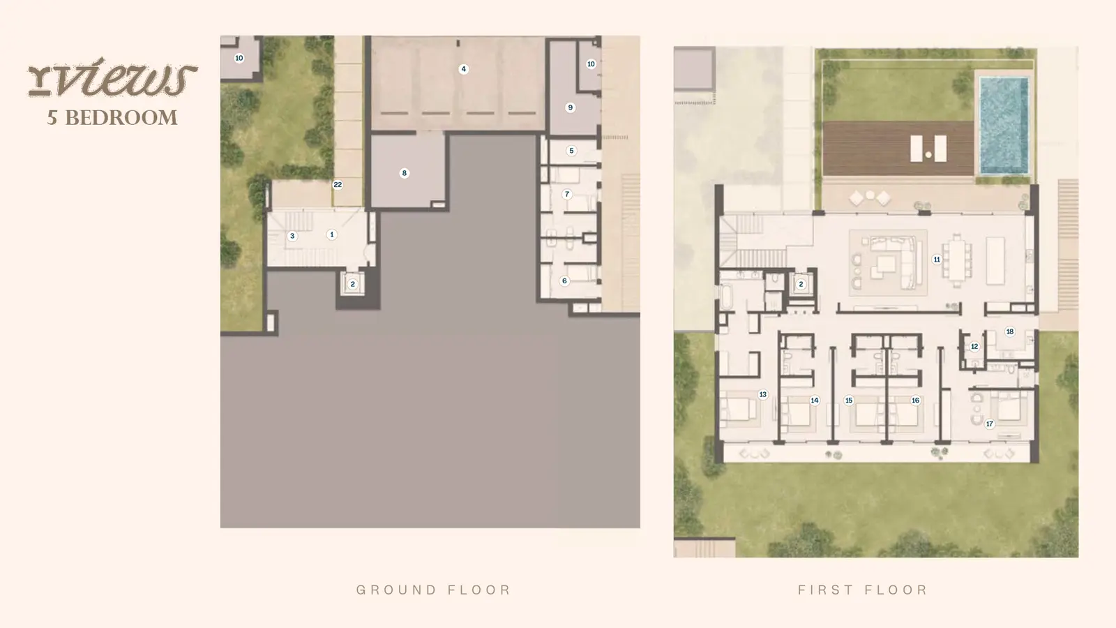 5 Bedrooms Sunray Villas floor plan