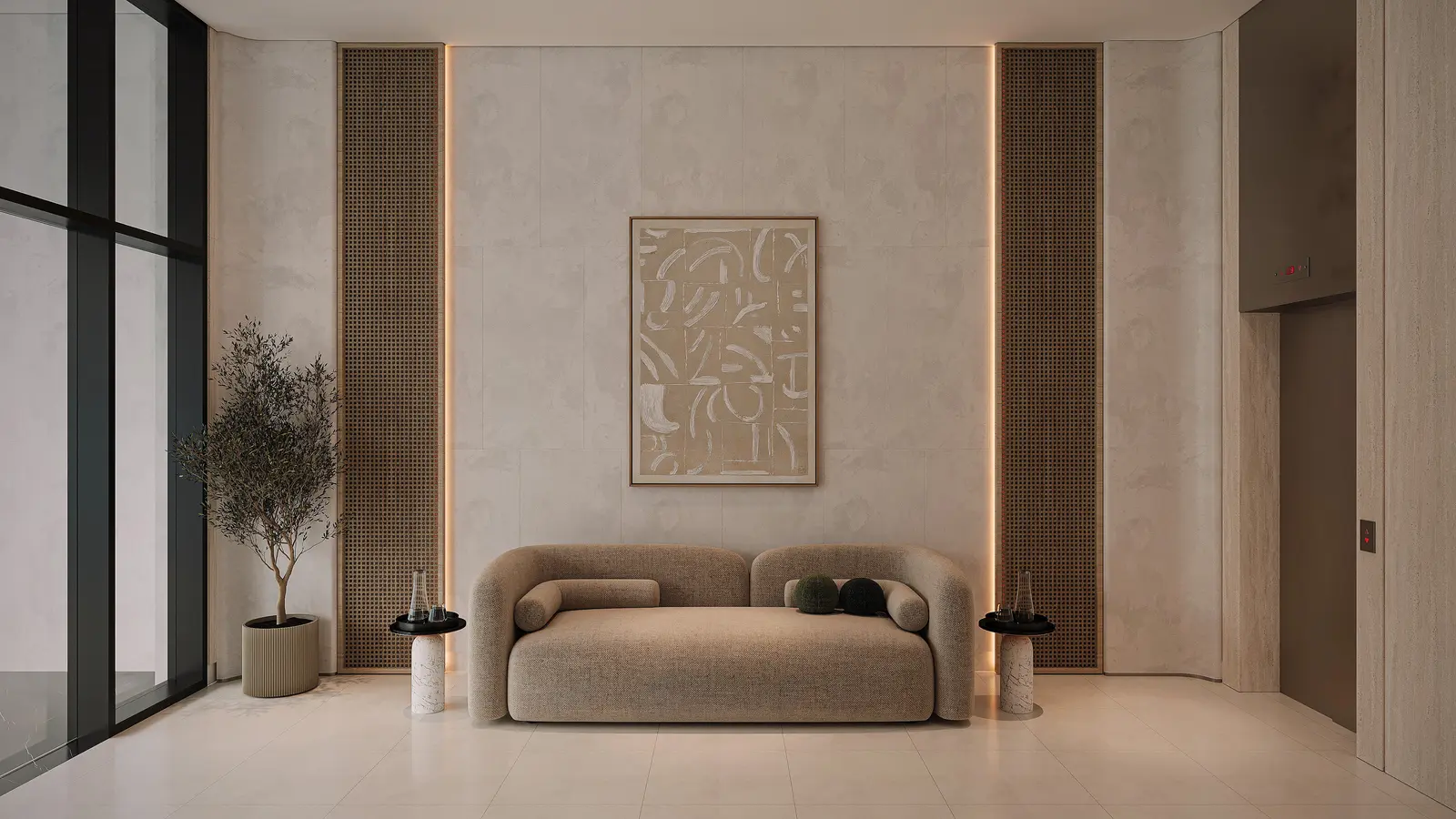 LivingRoom 2 at Al Reeman Residences 01 development in Al Shamkha, Abu Dhabi.jpg