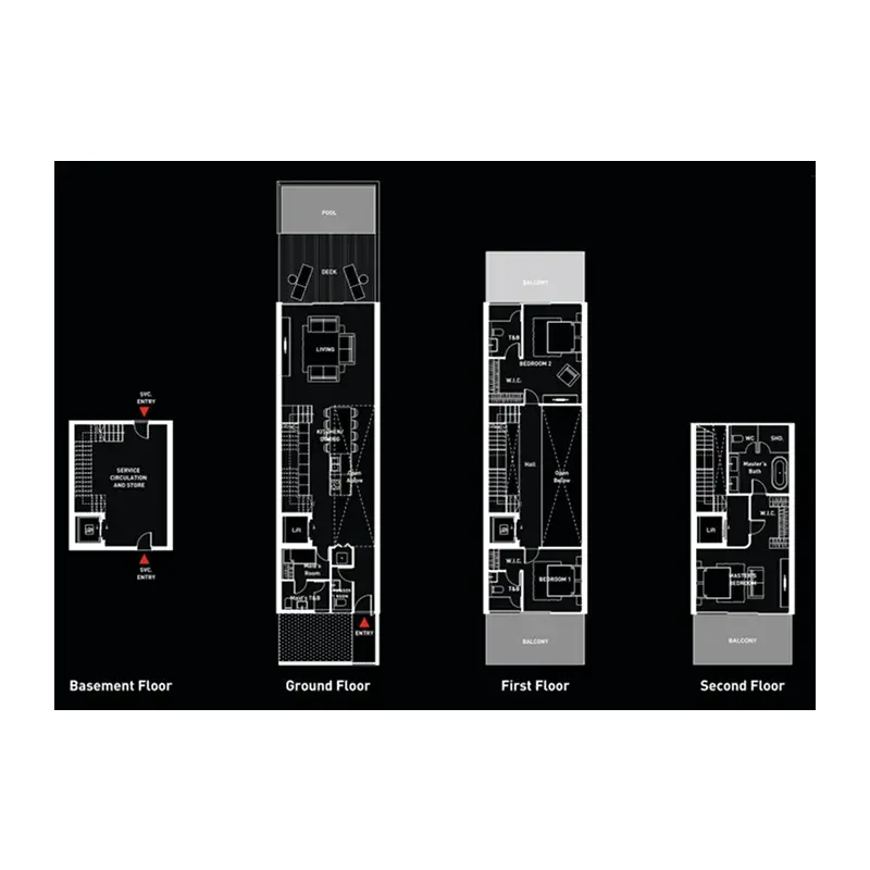 3 Bedrooms Townhouse floor plan
