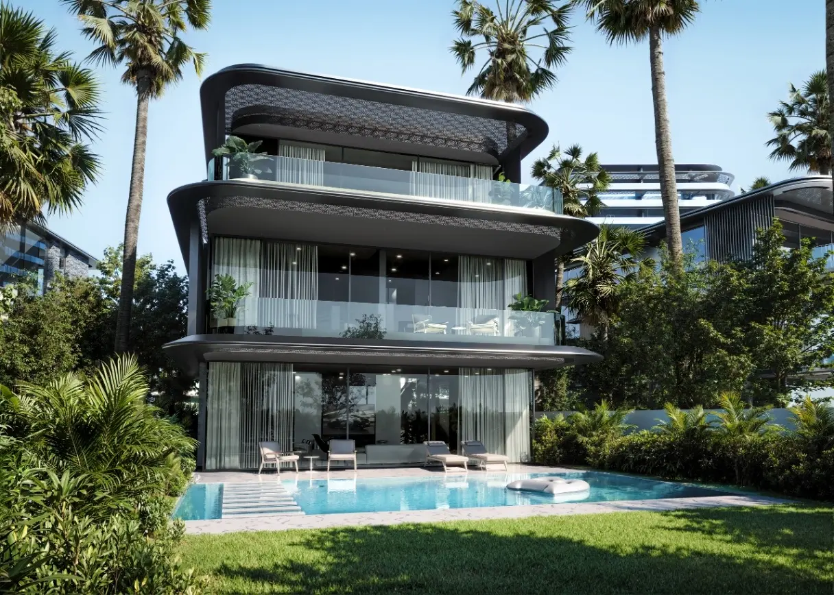Townhouse exterior row at Brabus Island Chapter Two island community