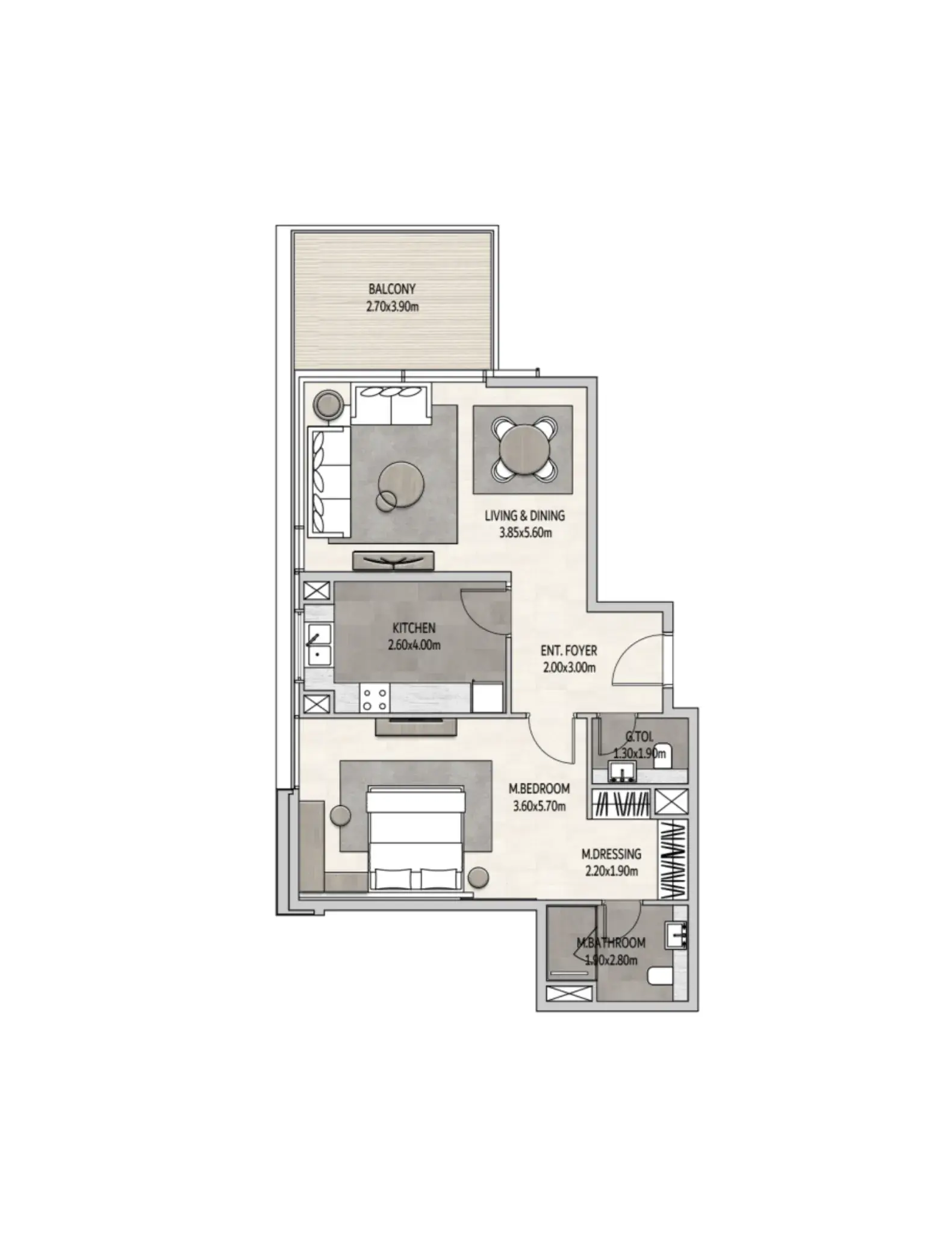 1 Bedroom apartments - Vista Del Mar floor plan