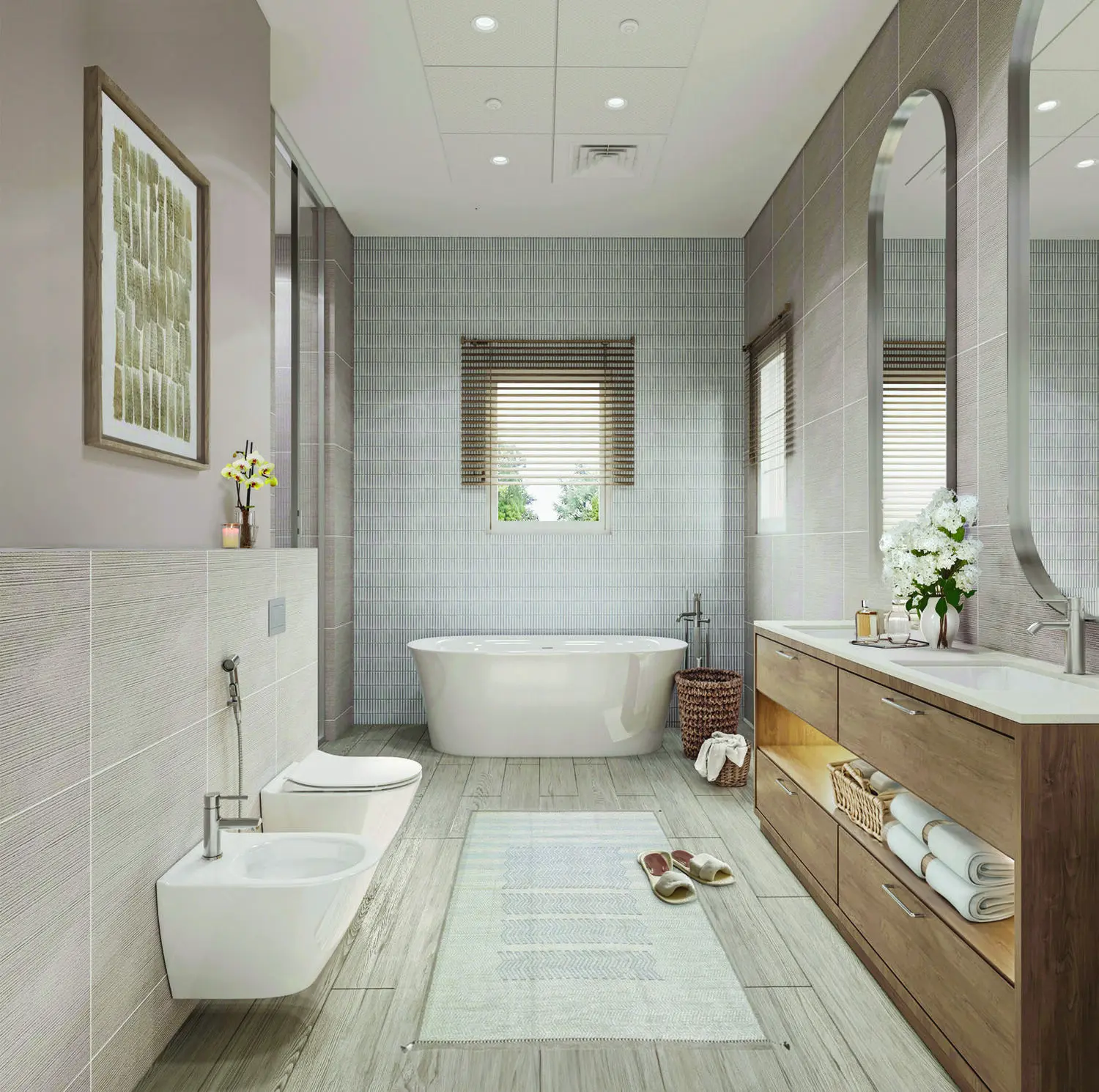 Bloom Living Almeria luxury bathroom with sophisticated fixtures and modern finishes