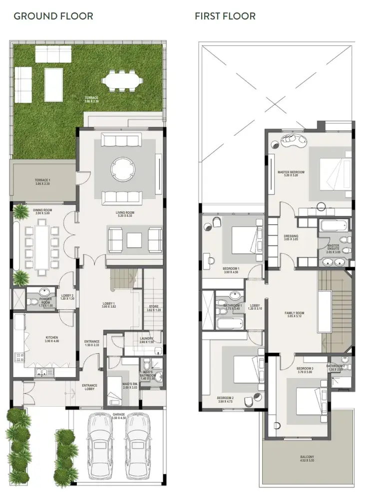 4 Bedrooms Villa floor plan