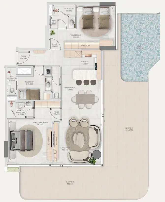 2.5 bedrooms apartments - Vestoria Bay