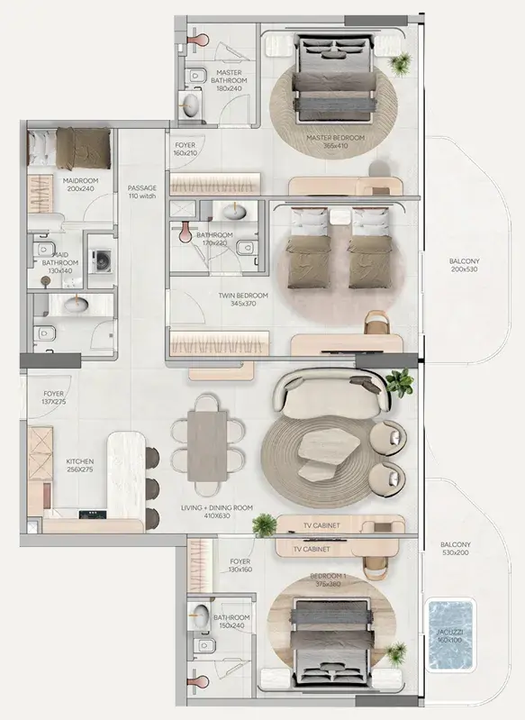 3 Bedrooms apartments - Vestoria Bay