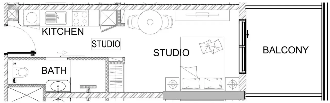 Studio apartments - Valencia floor plan