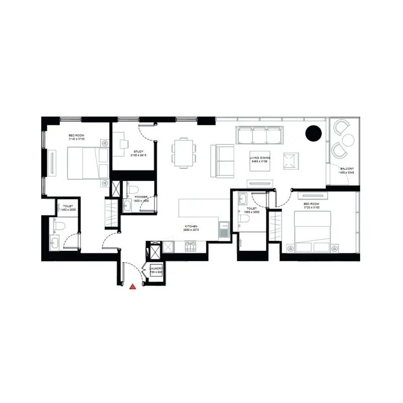 2,5 bedroom