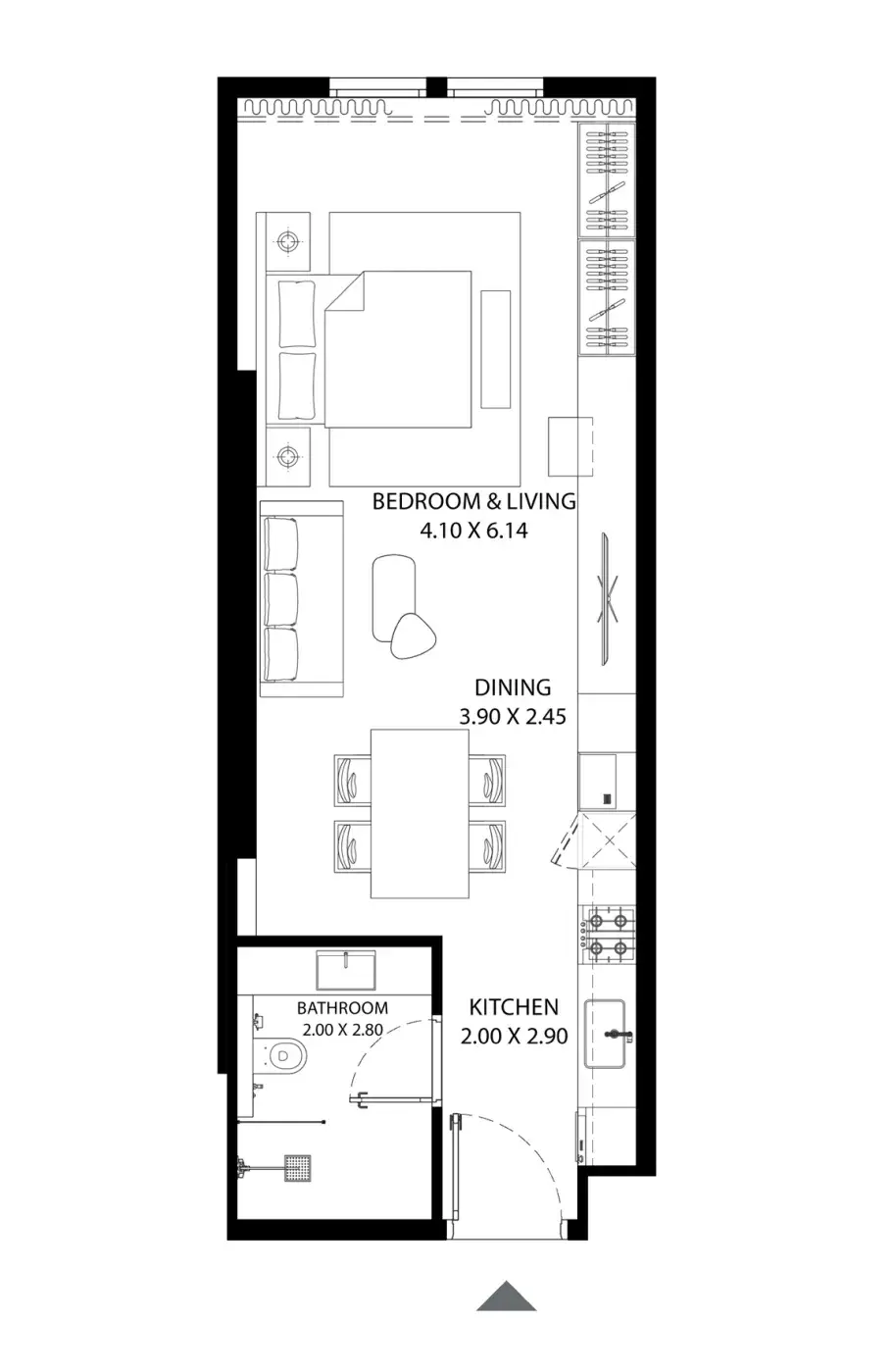 Studio apartments - MAG 330 floor plan