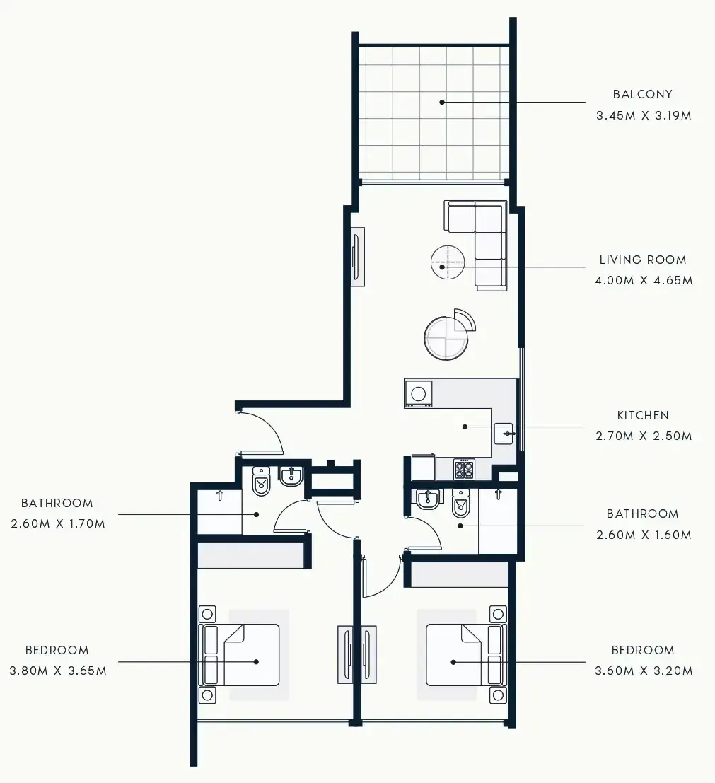 2 Bedrooms apartments - Riviera Beach Front