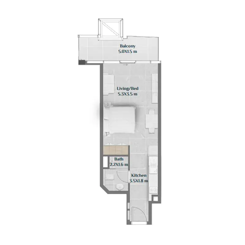 Studio apartments - Sky Hills Residence floor plan