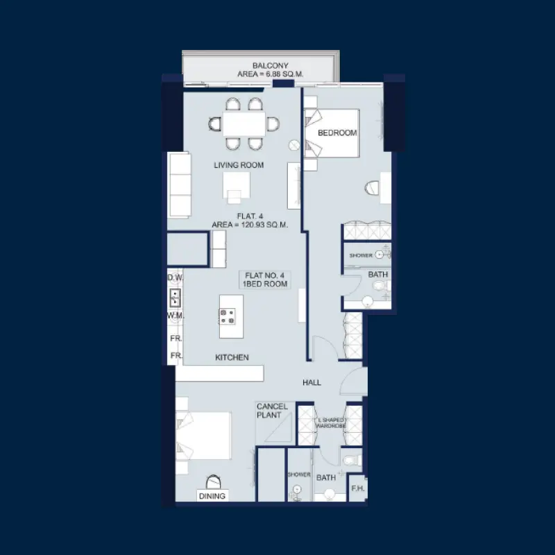 1 bedroom floor plan