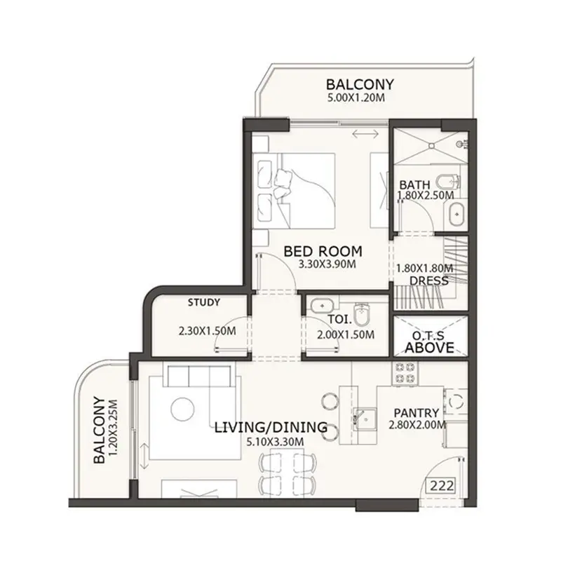 1 bedroom + pool