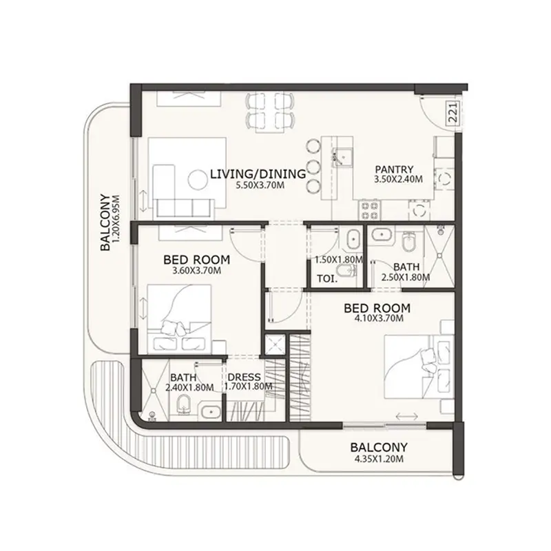 2 bedroom