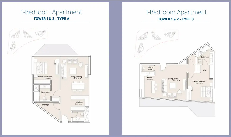 1 Bedroom Apartment - Tower 1 & 2 floor plan