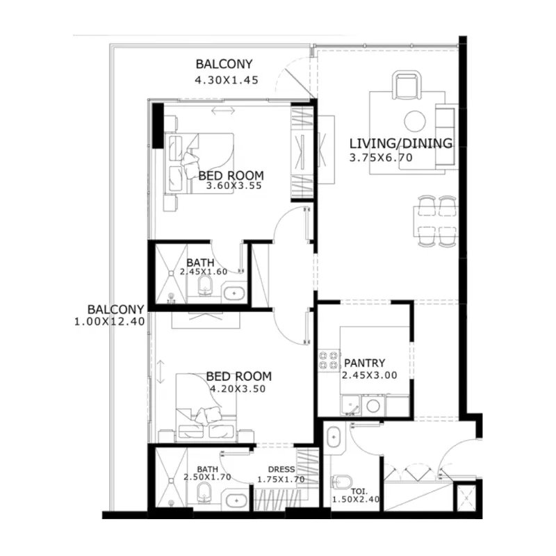 2 bedroom